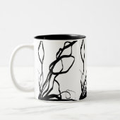 Tasse 2 Couleurs Bouquet Blanc : Abstrait blanc & noir (Gauche)