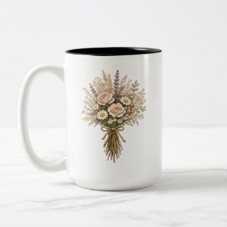 Tasse 2 Couleurs Bouquet de fleurs sauvages vintage