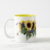 Tasse 2 Couleurs Bouquet de tournesol (Gauche)