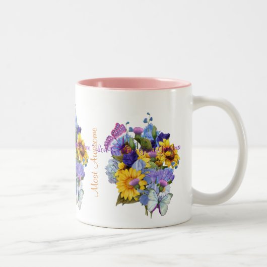 Tasse 2 Couleurs Bouquet d'été - Grand grand-mère (Droit)