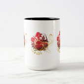 Tasse 2 Couleurs Bouquet Deux Coeurs (Centre)