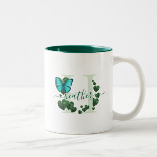 Tasse 2 Couleurs Bouquet Feuille en forme de coeur