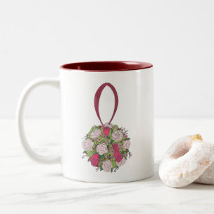 Tasse 2 Couleurs Bouquet floral rose Mariage personnalisé Favoriser