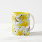 Tasse 2 Couleurs Bouquet Frangipani jaune, (Devant droit)
