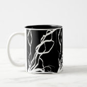 Tasse 2 Couleurs Bouquet Noir : Abstrait noir et blanc (Gauche)