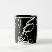 Tasse 2 Couleurs Bouquet Noir : Abstrait noir et blanc (Centre)