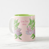 Tasse 2 Couleurs bouquets de fleurs roses avec feuilles joliment fl (Devant gauche)