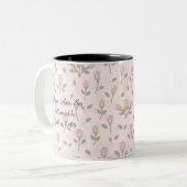 Tasse 2 Couleurs Bourgeons de rose roses (Devant gauche)