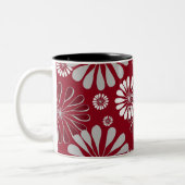 Tasse 2 Couleurs Bourgogne et floral gris (Gauche)