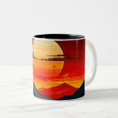 Tasse 2 Couleurs BOUT RED SUNSET Design (Devant droit)