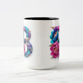 Tasse 2 Couleurs Bouteille à café lettre B fleurie (Centre)