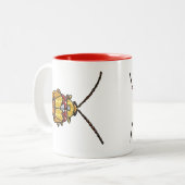 Tasse 2 Couleurs Bouteille à feuilles rouges (Devant gauche)