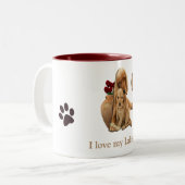 Tasse 2 Couleurs Bouteille de café Labrador (Devant gauche)