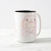 Tasse 2 Couleurs Bouteille de lapin de Cravate (Devant droit)