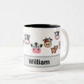 Tasse 2 Couleurs Bouteille de vache personnalisée (Devant droit)