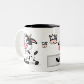 Tasse 2 Couleurs Bouteille de vache personnalisée (Devant gauche)