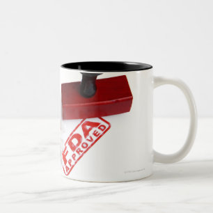 Tasse 2 Couleurs Bouteille des pilules et d'un tampon en caoutchouc