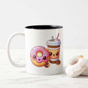 Tasse 2 Couleurs Bouteille et café adorable - Nourriture Kawaii Art