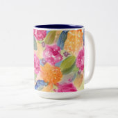 Tasse 2 Couleurs Bouteille florale aquarelle (Devant droit)