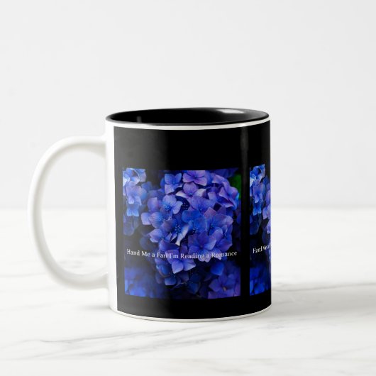 Tasse 2 Couleurs Bouteille noire avec hydrangées violettes (Gauche)