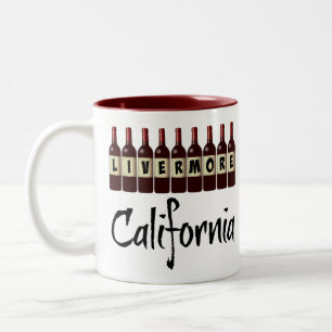 Tasse 2 Couleurs Bouteilles de vin rouge de Livermore en Californie