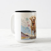 Tasse 2 Couleurs Bouteilles du Labrador (Devant gauche)