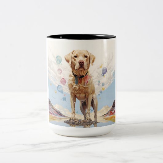 Tasse 2 Couleurs Bouteilles du Labrador (Centre)
