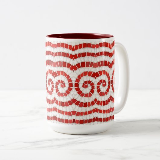 Tasse 2 Couleurs Bouton à deux tons ROUGE IONIC MOSAIC Tall Maroon (Devant droit)
