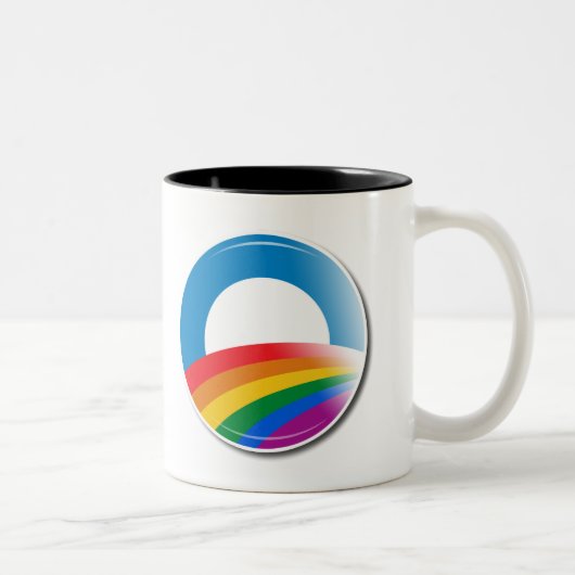 Tasse 2 Couleurs Bouton de fierté d'Obama (Droit)