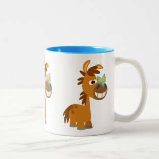 Tasse 2 Couleurs Bouton de papillon de caricature mignon