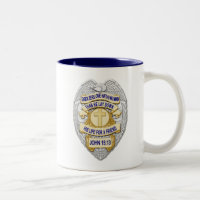 Bouton lumineux Thin Blue Line et badge doré