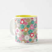 Tasse 2 Couleurs Boutons de couture d'amour gris (Devant gauche)