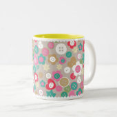 Tasse 2 Couleurs Boutons de couture d'amour gris (Devant droit)