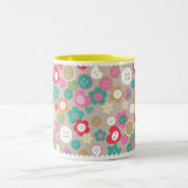 Tasse 2 Couleurs Boutons de couture d'amour gris (Centre)