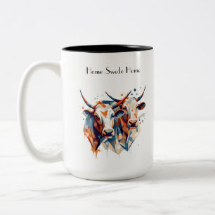 Tasse 2 Couleurs Bovins de Ferme Scandi, personnalisé