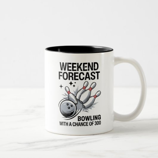 Tasse 2 Couleurs Bowling De Prévisions Du Week-End Avec Une Chance  (Droit)