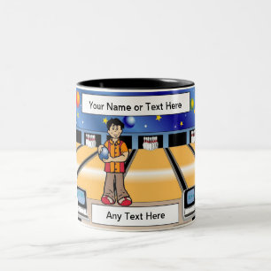 Tasse 2 Couleurs Bowling personnalisé - Dessin masculin