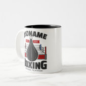 Tasse 2 Couleurs Boxe Anneau AJOUTER NOM Boxer Gym Speed Sac (Devant gauche)