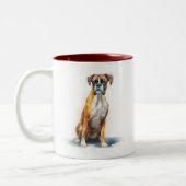 Tasse 2 Couleurs Boxer Dog Watercolor Art (Gauche)