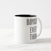 Tasse 2 Couleurs Boycott Tout (sauf bacon) (Devant droit)