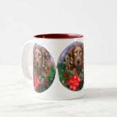 Tasse 2 Couleurs Boykin Spaniel Cadeaux de Noël (Devant gauche)