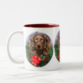 Tasse 2 Couleurs Boykin Spaniel Cadeaux de Noël (Gauche)