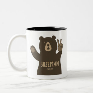 Tasse 2 Couleurs Bozeman Montana Ours de la paix