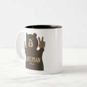 Tasse 2 Couleurs Bozeman Montana Peace Bear (Devant gauche)