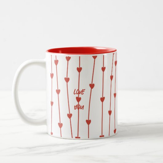 Tasse 2 Couleurs Branches de Coeur Rouge mignonne Valentine's Day C (Gauche)