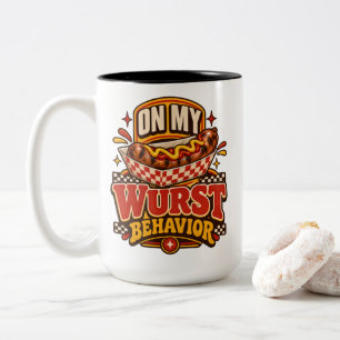 Tasse 2 Couleurs Bratwurst sur mon comportement de Wurst Fan de la