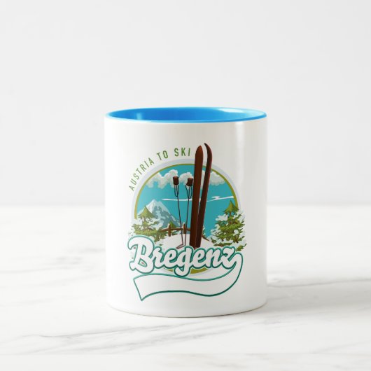Tasse 2 Couleurs Bregenz autriche pour skier logo (Centre)
