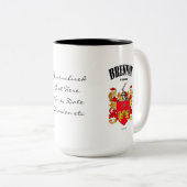 Tasse 2 Couleurs Brennan Family Crest, Traduction & Signification (Devant droit)