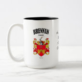 Tasse 2 Couleurs Brennan Family Crest, Traduction & Signification (Gauche)