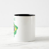 Tasse 2 Couleurs Brésil : Une carte du drapeau (Centre)